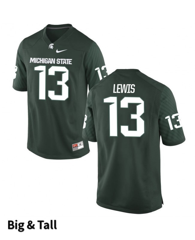 Men's Michigan State Spartans #13 Marcel Lewis NCAA Nike Authentic Green Big & Tall College Stitched Football Jersey PU41X17WR